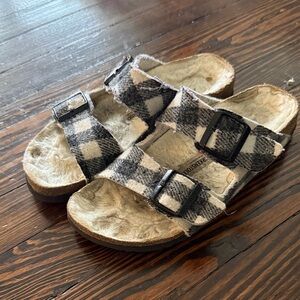 Birkenstock Plaid Arizona Shearling Sandal